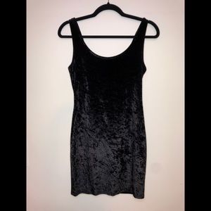 Black Velvet Bodycon Sleeveless Dress